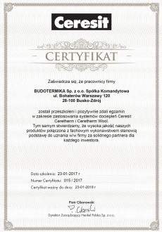 Certyfikat CERESIT
